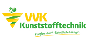 VVK Kunststofftechnik Logo mit Icon in Grün und Gelb